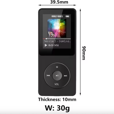 MP3 плеєр 01B 32Gb з РК-дисплеєм, вбудованим динаміком, FM радіо та диктофоном