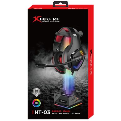 Подставка для гарнитуры XTRIKE ME RGB 2xUSB2.0 HUB, USB кабель 1,9м, вlack, 861478