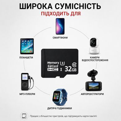 Карта пам'яті microSD 32GB сумісність