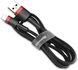 Кабель заряджання Baseus Cafule "USB to Lightning" 2.4A 0.5м Red+Black