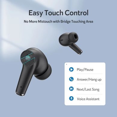 Бездротові сенсорні навушники Dacom G91 TinyPods ENC з активним шумоподавленням та подвійним мікрофоном Black