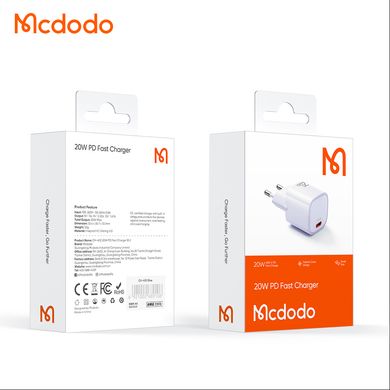 Швидка зарядка Mcdodo Nano Series 20W PD Charger White CH-4020