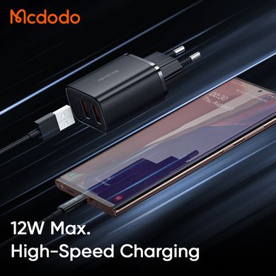 Зарядний пристрій на 2 порти Mcdodo 12W 2A Charger + кабель Type-C 1m CH-5072 Black