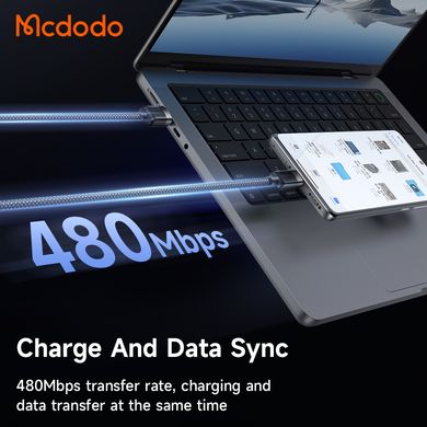 Кабель швидкого заряджання з магнітною функцією Mcdodo USB-A to USB-C 6A Magnetic Self-Winding Data Cable 1.2m CA-5650