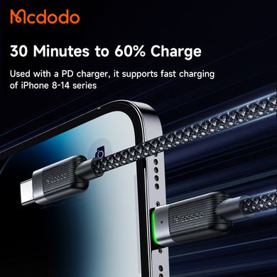 Кабель швидкого заряджання з магнітною функцією Mcdodo USB-C to Lightning 36W Magnetic Self-Winding Data Cable 1.2m CA-2010