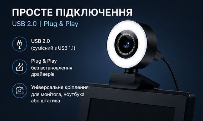 Вебкамера 4K UHD L502 підключення