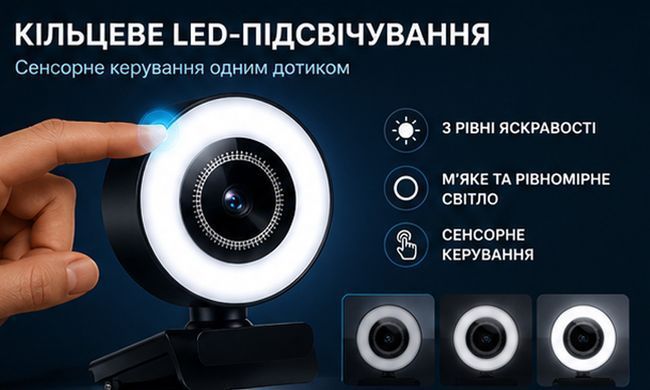 Вебкамера 4K UHD L502 з підсвіткою