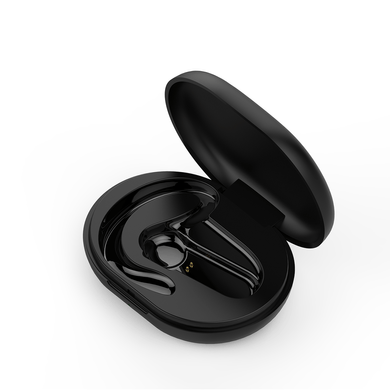 Беспроводная Bluetooth гарнитура Yincine F810C на основе костной проводимости с зарядным кейсом Черная