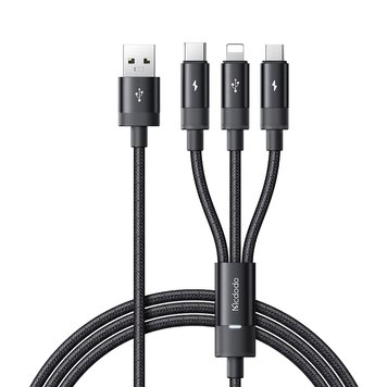 Многофункциональный кабель Mcdodo 3 in 1 USB-A to USB-C+Lightning+Micro USB Data Cable 1.2M CA-5790