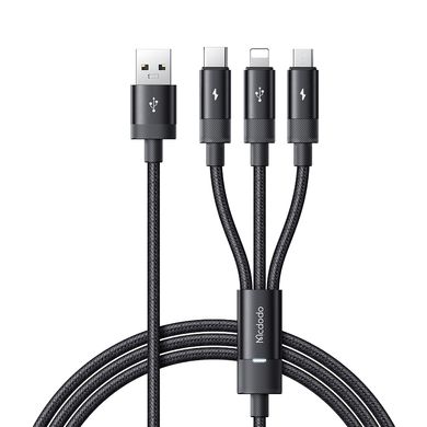 Багатофункціональний кабель Mcdodo 3 in 1 USB-A to USB-C+Lightning+Micro USB Data Cable 1.2M CA-5790