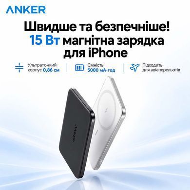 Павербанк Anker A1115 Orange з бездротовою зарядкою 15W
