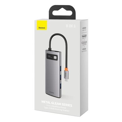 USB-хаб Baseus Metal Gleam Series 5-in-1 Multifunctional Gray (Type-C to HDMI+USB3.0+PD)