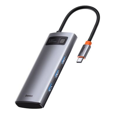 USB-хаб Baseus Metal Gleam Series 5-in-1 Multifunctional Gray (Type-C to HDMI+USB3.0+PD)