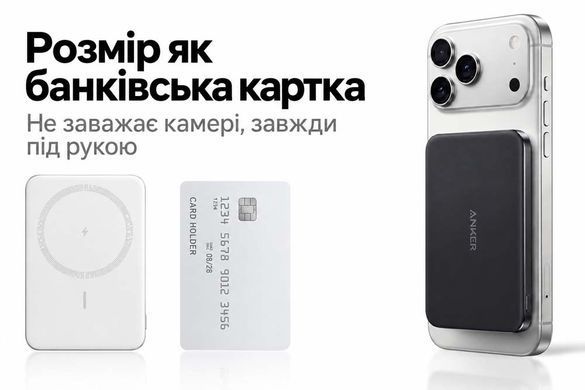 Магнітний павербанк Anker Nano A1115 20W White