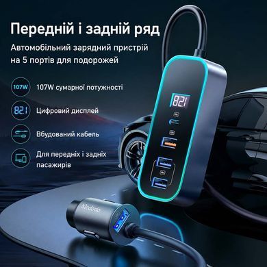 Автомобільний зарядний пристрій Mcdodo 107W особливості