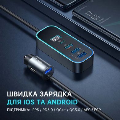 Автомобільний зарядний пристрій Mcdodo 107W швидка зарядка