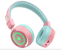 Дитячі бездротові bluetooth навушники New Bee KH22B Pink