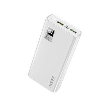 Акумулятор універсальний Wekome 20000mAh 22.5W з LED дисплеєм та швидкою зарядкою White