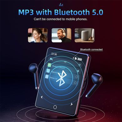 MP3 плеер A6 Bluetooth Hi-Fi 32Gb с полным сенсорным экраном, FM радио и диктофоном