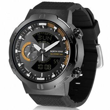 Чоловічий годинник NORTH EDGE HORNET Black Yellow у тактичному стилі