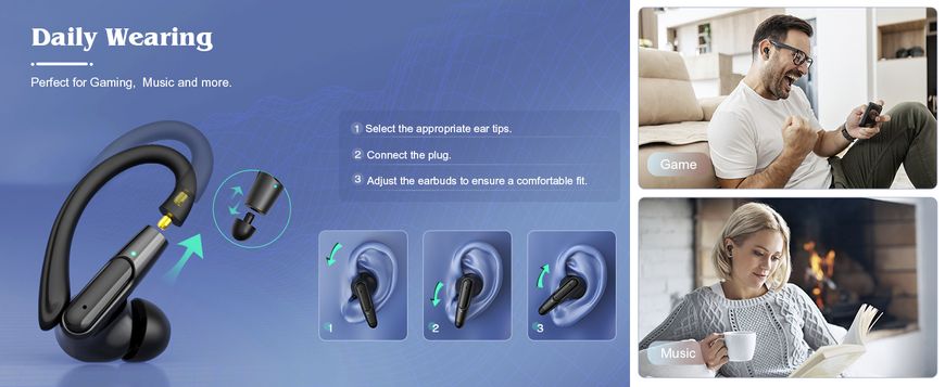 Бездротові дворежимні bluetooth навушники BE1043 2-in-1 для спорту