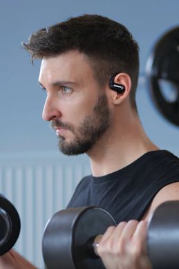 Бездротові спортивні bluetooth навушники Langsdom TS05 Open-Ear з мікрофоном Black