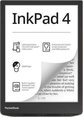 Электронная книжка PocketBook InkPad 4 (PB743G), IPX8, Stardust Silver