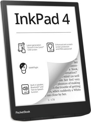 Электронная книжка PocketBook InkPad 4 (PB743G), IPX8, Stardust Silver