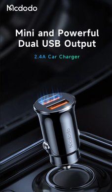 Автомобільний зарядний пристрій Mcdodo 12W 2A Car Charger із двома портами USB-A CC-6602