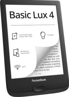 Електронна книжка PocketBook Basic Lux 4 (PB618), Black