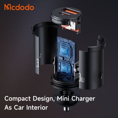 Автомобильное зарядное устройство Mcdodo 33W 3A Car Fast Charger с двумя портами USB-A/Type-C CC-2320