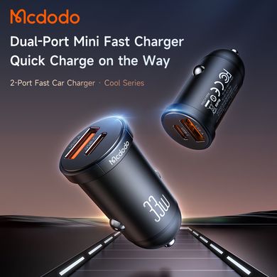 Автомобильное зарядное устройство Mcdodo 33W 3A Car Fast Charger с двумя портами USB-A/Type-C CC-2320