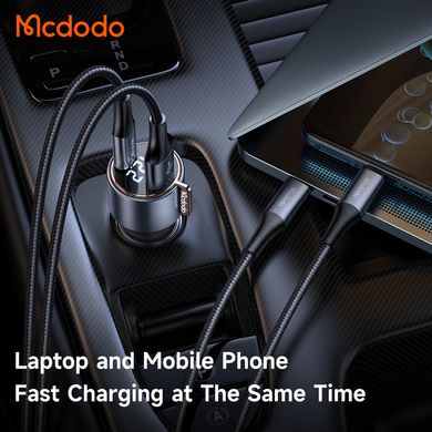 Автомобильное зарядное устройство Mcdodo 75W Digital Display PD Fast Car Charger с двумя портами USB-A/Type-C CC-3690