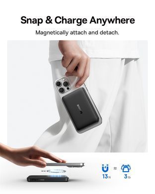 Магнітний павербанк Baseus EnerFill FM12 Qi2 10000mAh 22.5W, бездротова зарядка 15W, MagSafe, USB-C, White