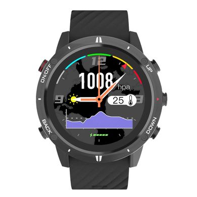 Мужские тактические водонепроницаемые часы SunRoad G5 GPS с компасом, барометром, пульсометром Black