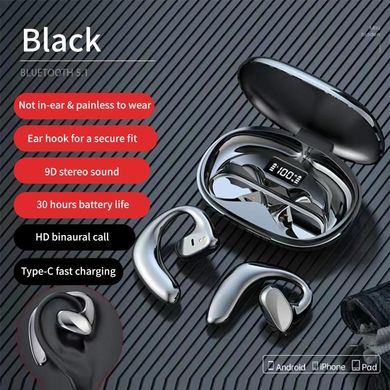 Беспроводные bluetooth наушники S900 с костной проводимостью Black