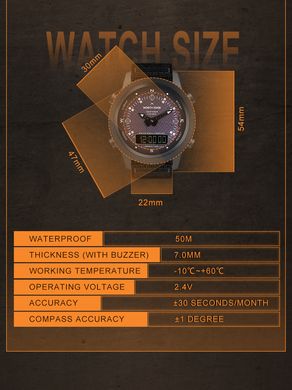 Мужские цельнометаллические смарт часы North Edge Evoque на солнечной энергии с компасом