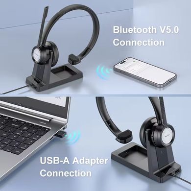 Беспроводная bluetooth гарнитура New Bee BH60P ENC & DSP Ai с подставкой для зарядки