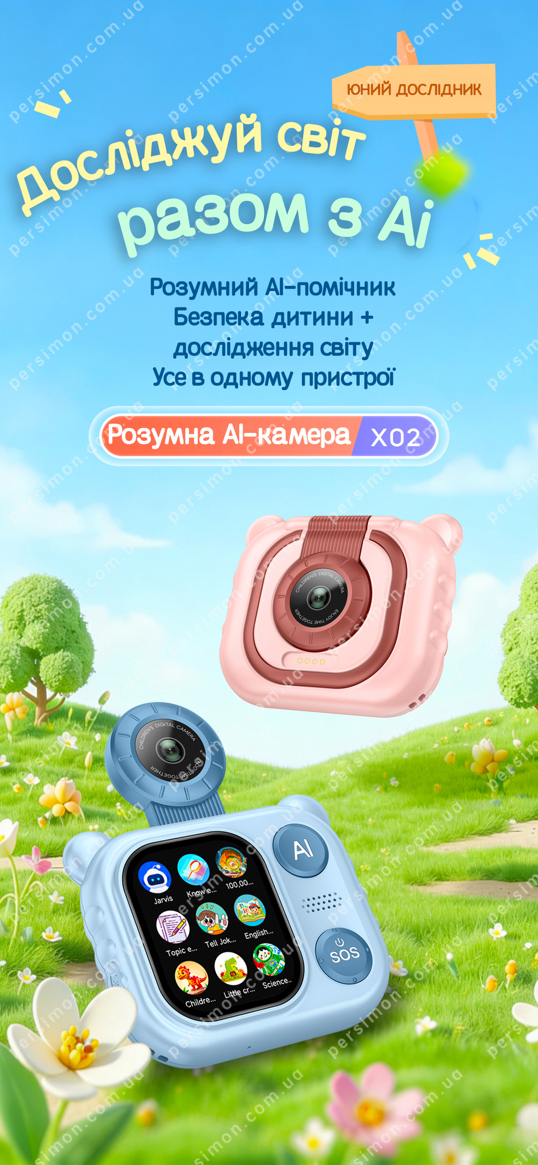 Дитяча AI камера X02 з GPS та відеодзвінком
